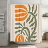 Botanical Shower Curtain Tropical Leaf Pattern Bathroom Decor Waterproof Fabric Liner Vintage Nature Theme Home Textile