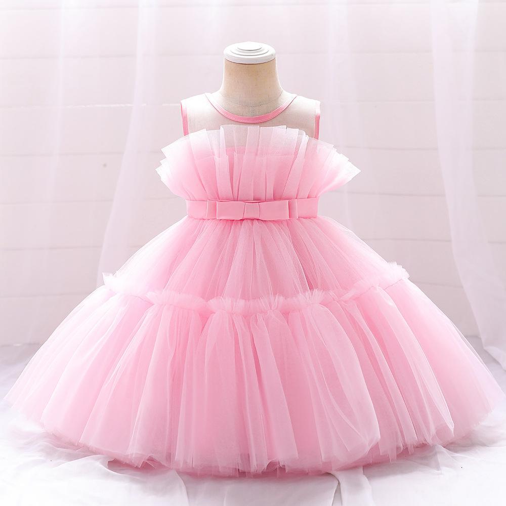 Girls' Sleeveless Princess Dress - Fluffy Yarn Birthday Party and Festival Performance Outfit