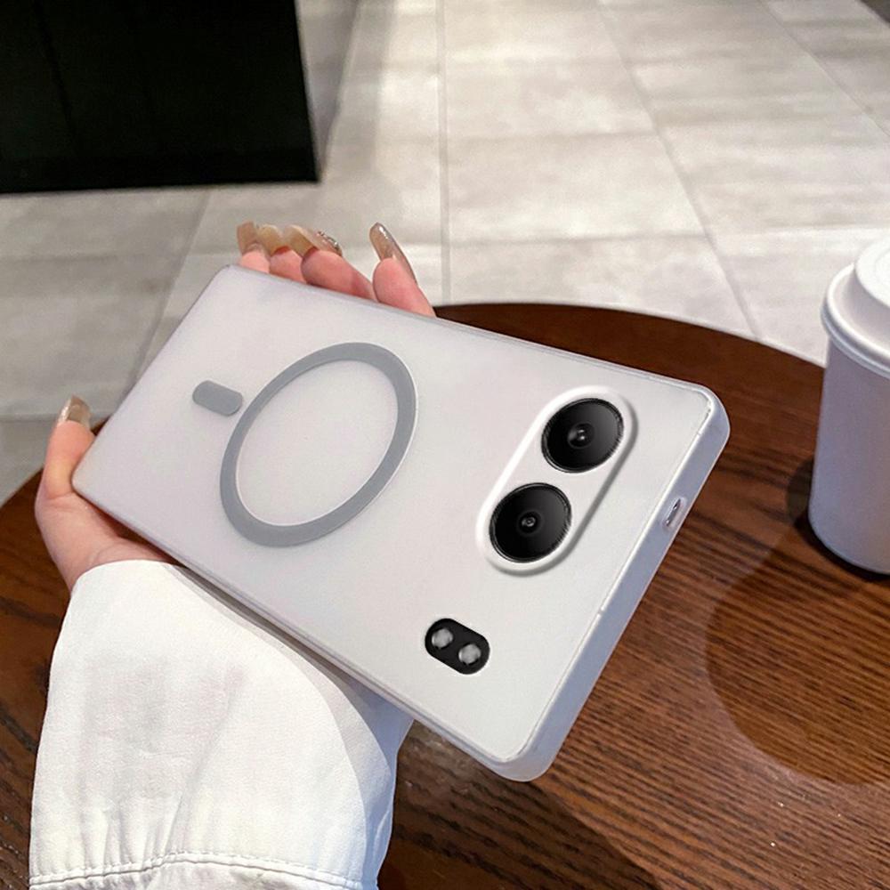 For OnePlus Nord 4 Magnetic Case Compatible with MagSafe Frosted PC Phone Cover with Camera Lens Protector