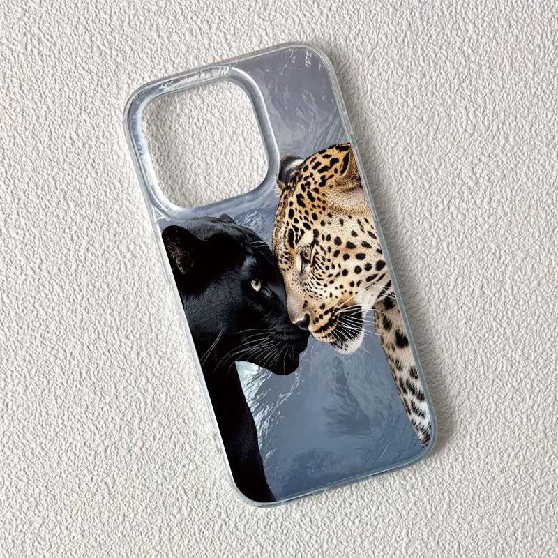 Leopard Print Glacier Shell iPhone Case for Apple 17, 16, 15 Plus & 14 Pro Max iPhone 15