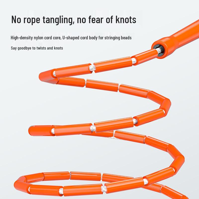 Bamboo Patterned PE Beads Jump Rope for Students & Adults - Sports Training & Competition