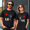 LO VE Paar T-Shirt, Set passend für Ihn und Sie Valentinstagsgeschenk Jubiläums-T-Shirt