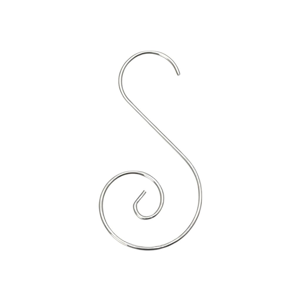 Wire S Hooks 10 Pack for Hanging Ornaments, Holiday Decorations, Christmas Tree, Wreath