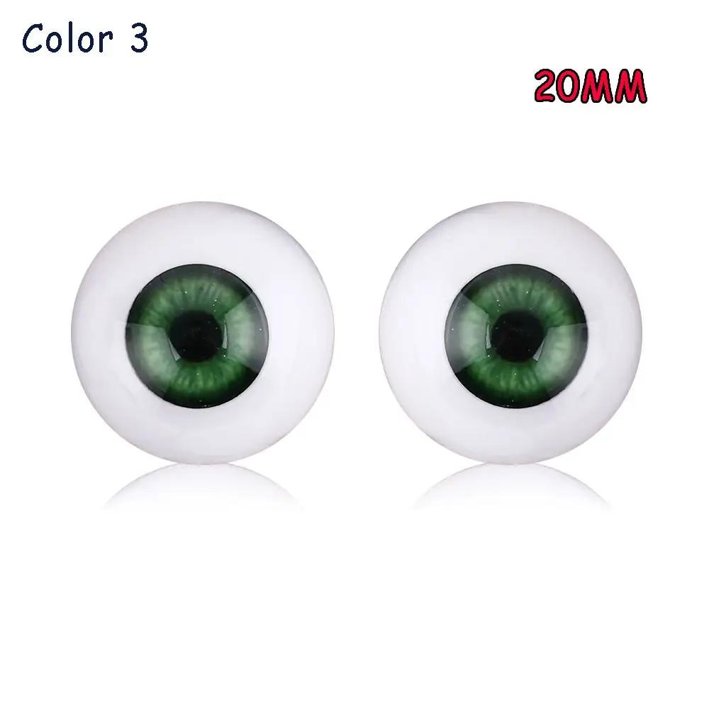 1pair 20mm 22mm 24mm Realistic Half Round Craft Accessories Acrylic DIY Eyeballs Reborn Doll Eyes BJD Mini Easy Use Simulation
