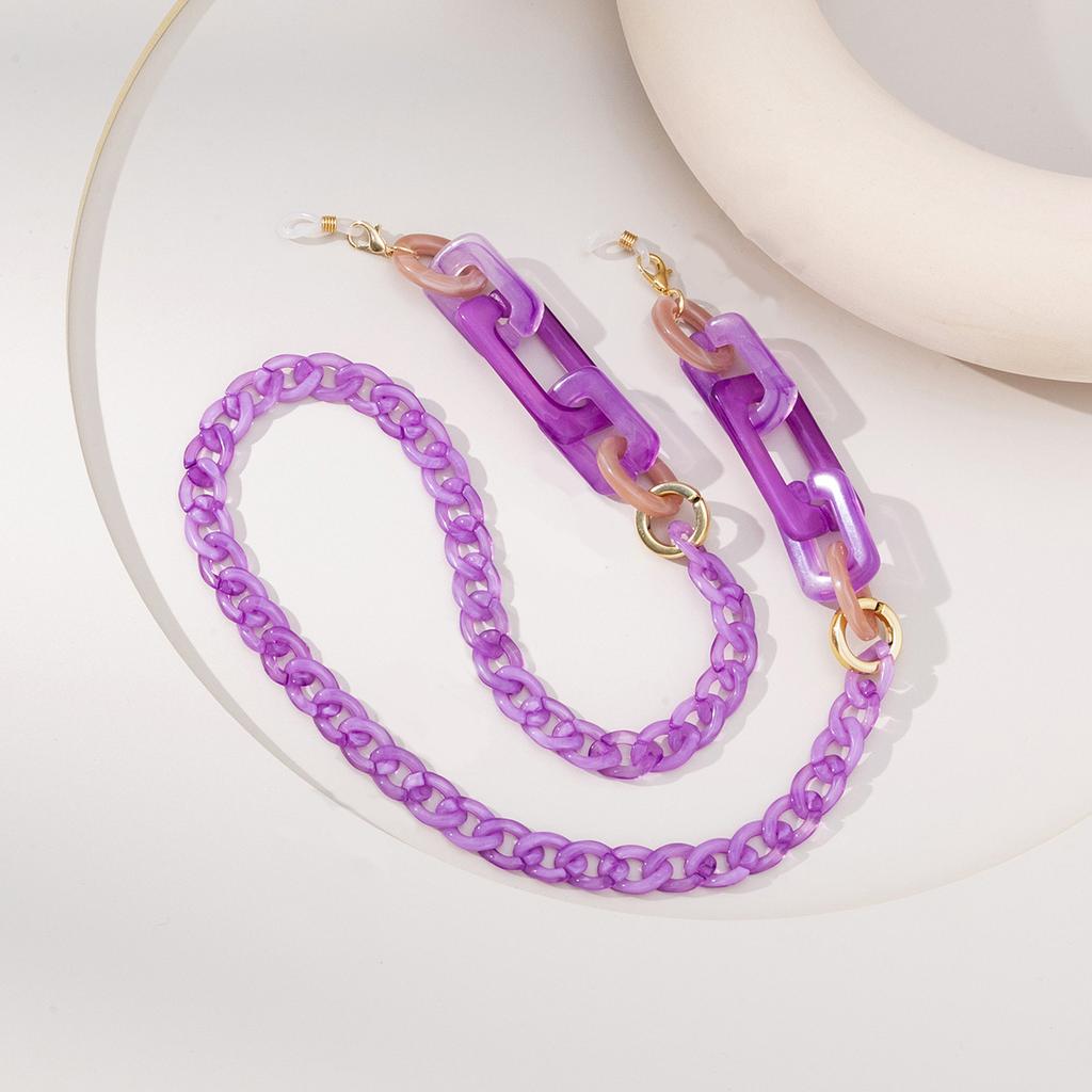 Fashion Multi-colored Glasses Chain Chain Geometric Chain Chain Chain Acrylic Resin Chain