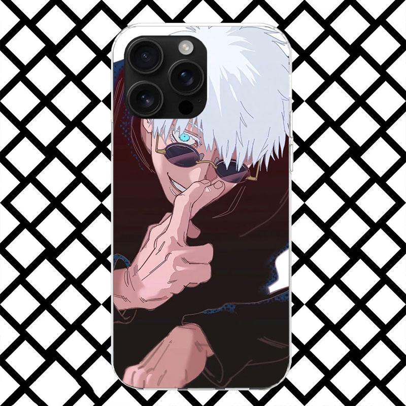 Kaisen J-Jujutsu Gojo Satoru Handyhülle für iPhone 17 Air 16 16E 15 14 Plus 13 Mini 12 11 Pro Max 7 8 + SE 2020 Weiche Hülle Funda