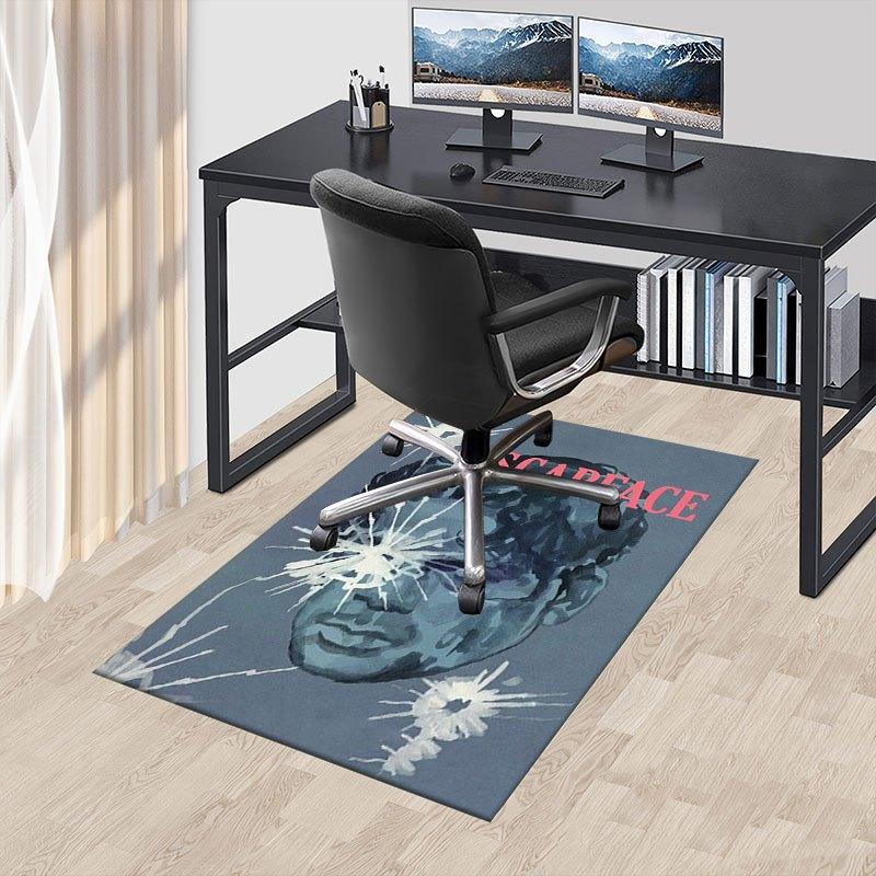 1pc Scarface Office Carpet Chair Mats Soft, Comfortable, All Season,Perfect for Home, Bedroom, or Office Decor, Perfect Gift for