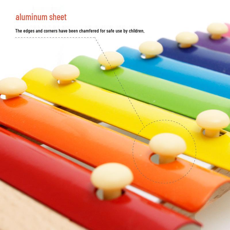 Wooden Eight-Note Xylophone Toy for Children - Orff Music Log Instrument
