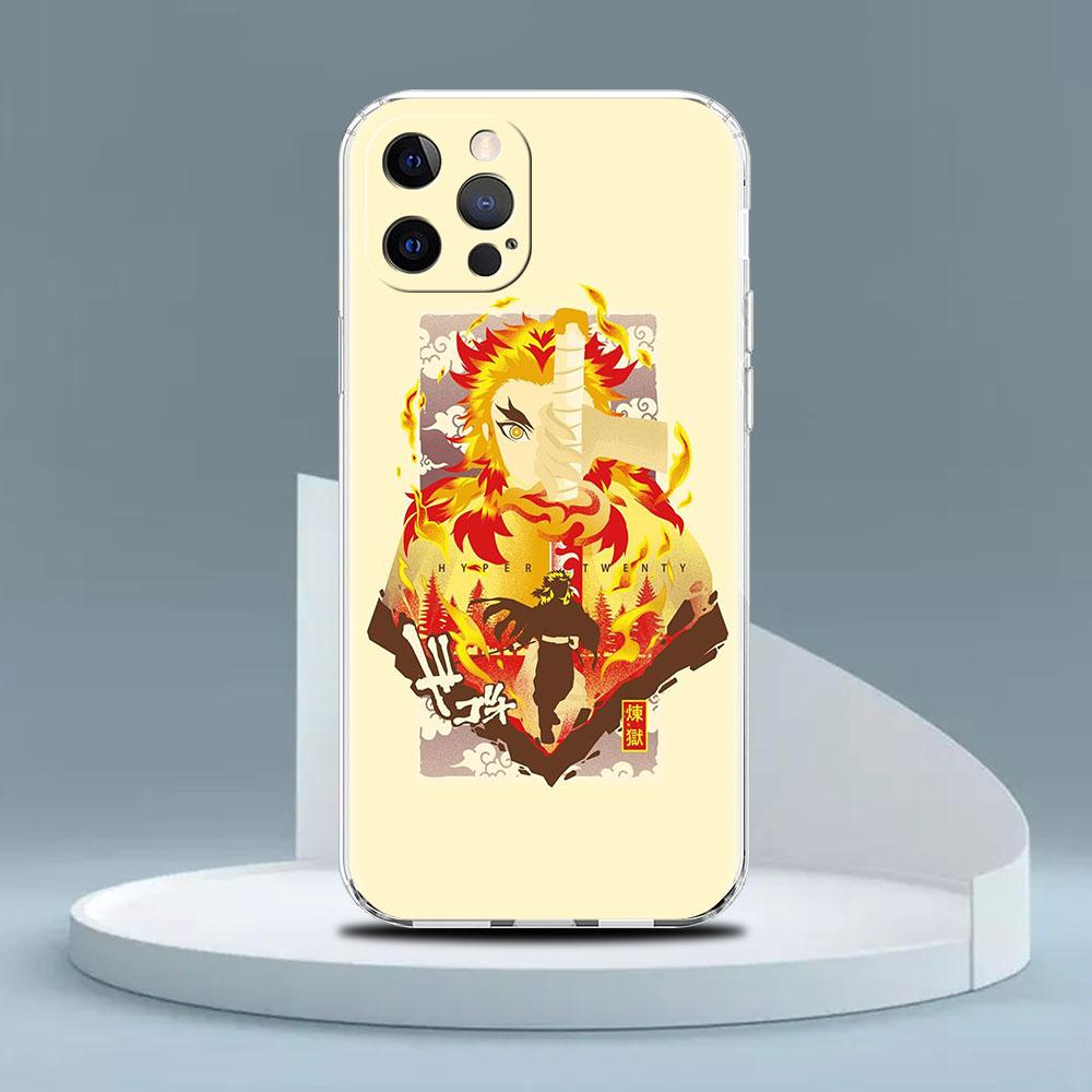 Clear Case For Apple iPhone 14 13 11 12 Pro 7 8 Plus XR X XS Max 6 6S 14Pro Silicone Phone Cover Demon Slayer Anime