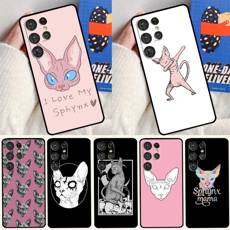 Sphynx Cat Soft Case For Samsung Galaxy S25 Ultra S9 S10 S20 S21 S22 S23 S24 Plus S24 FE Funda Cover