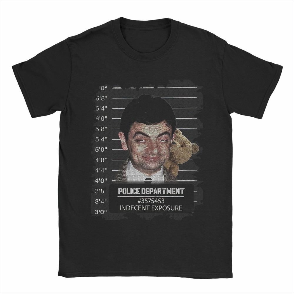 Camiseta Mr Bean Algodón Suave Transpirable Manga Corta Cuello Redondo Corte Holgado Casual Diaria Ropa para Picnic Para Mujeres y Hombres