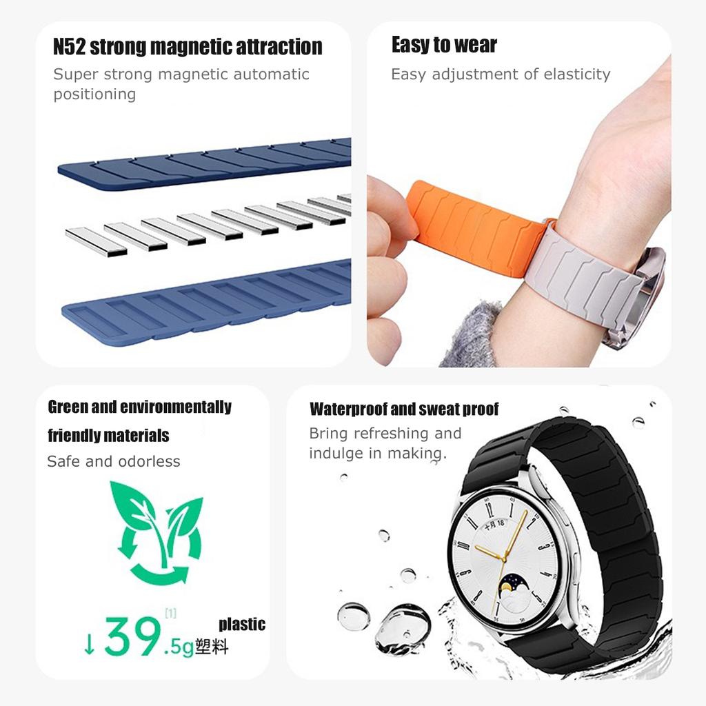 22mm Magnetic Loop Strap For Redmi Watch 5 Active 5 Lite Silicone Wrist Band For Xiaomi Watch 2 Pro S4 S3 S2 S1/color 2 Bracelet