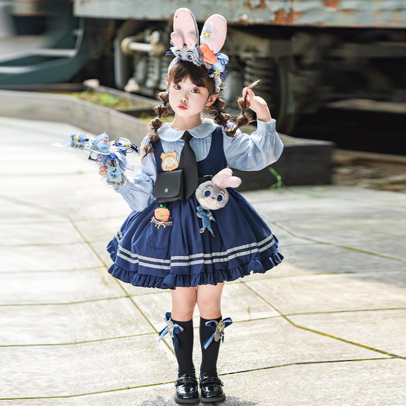 Autumn 2025 Girls' Rabbit Police Officer Lolita Princess Dress - Zhu Di Birthday Edition
