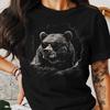 Rizzen Cool Grizzly Bear With Sunglasses T Shirt Nature Wildlife Casual Fashion Top Rizz Print Vintage Washed Fashion Slightly