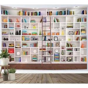 Art Nouveau white bookcase tapestry 75x100