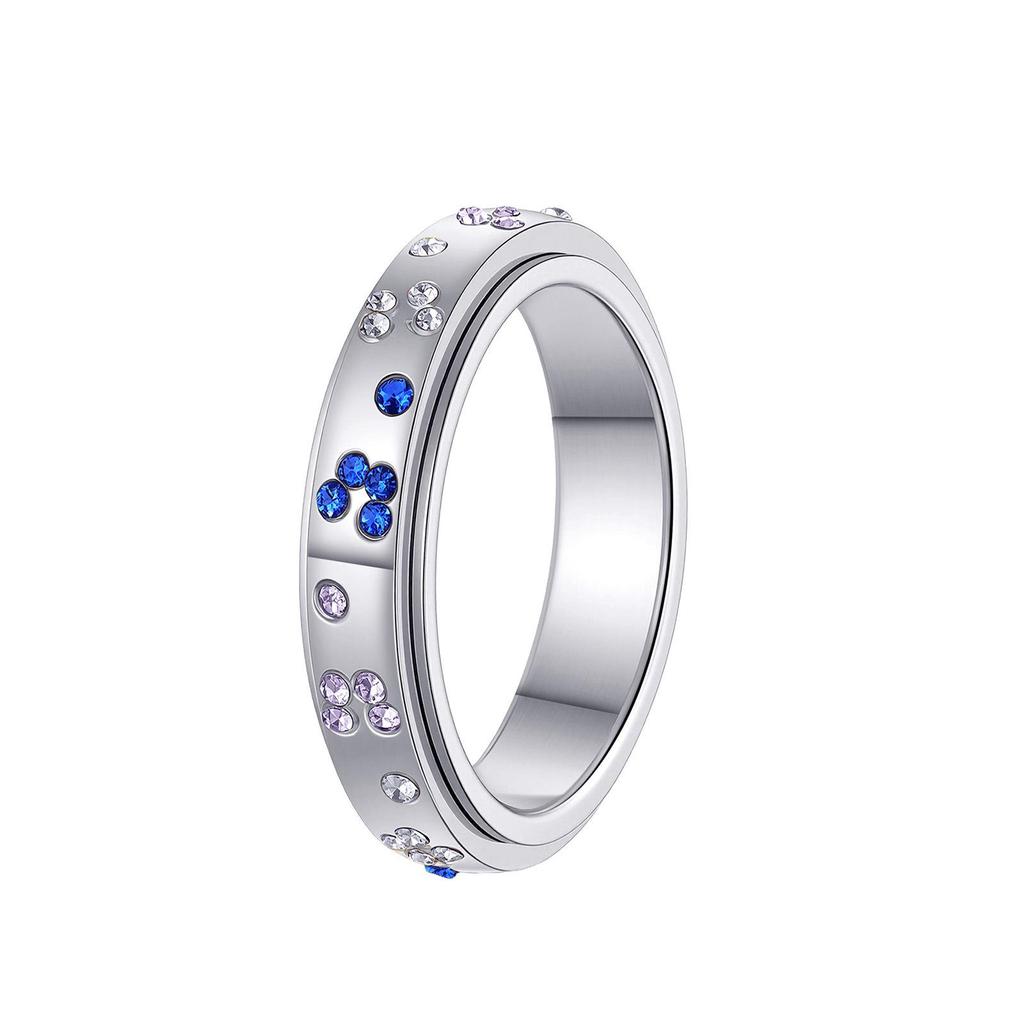 Europäisches und Amerikanisches Stern Sonne Schmetterling Strass Edelstahl Damen Ring Set