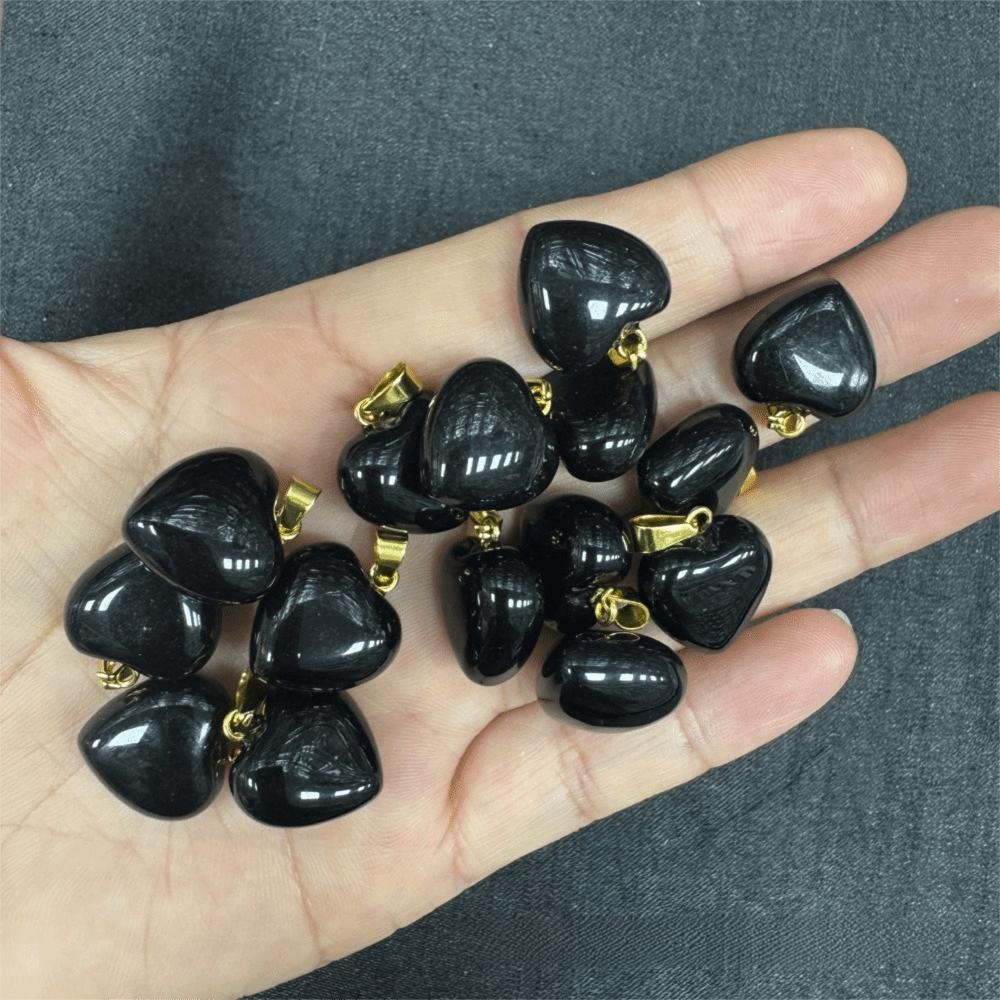 5PCS 15mm Size Stone Pendants Amethyst Material Small Pendant Amethyst Rose Quartz Necklace Design
