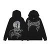 Cross-border European and American Trendy Brand Revenge Alphabet Skull Portrait Print Hooded Sweater Men's and Women's Hip-hop Hoodie Jacket