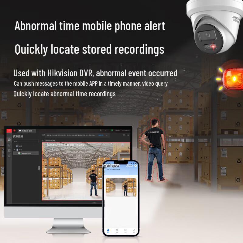 Hikvision DS-2CD3346WDV3-L 4MP Full-Color PoE Turret Camera CN Plug (adapter Included)