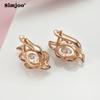 SIMJOO Zircon Earrings for Ladies Fashion Flower Crystal Jewelry