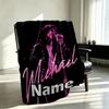 Custom Name Personalized Michael Jackson Print Blanket, Home Decor, Bedroom, Sofa, Camping, Couch, Gifts for Birthday Christmas