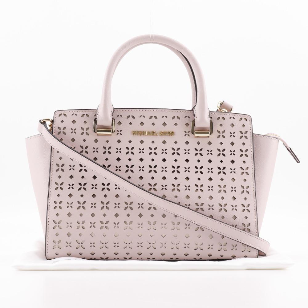 Michael Kors Selma Handbag 2WAYShoulder punching pink leather Women Used