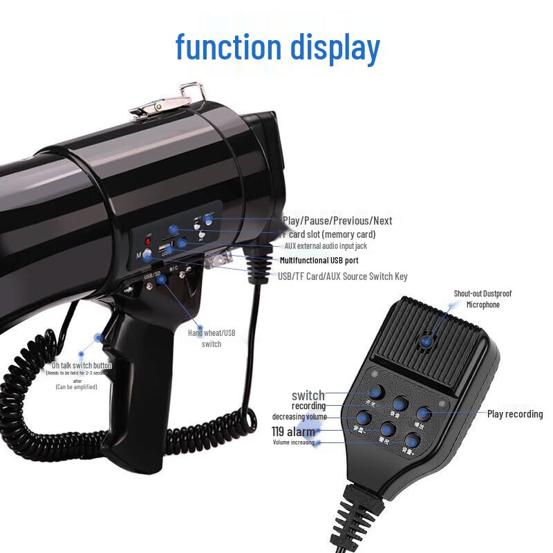 Leigongwang CR-87 50W Handheld Megaphone with 240s Recording