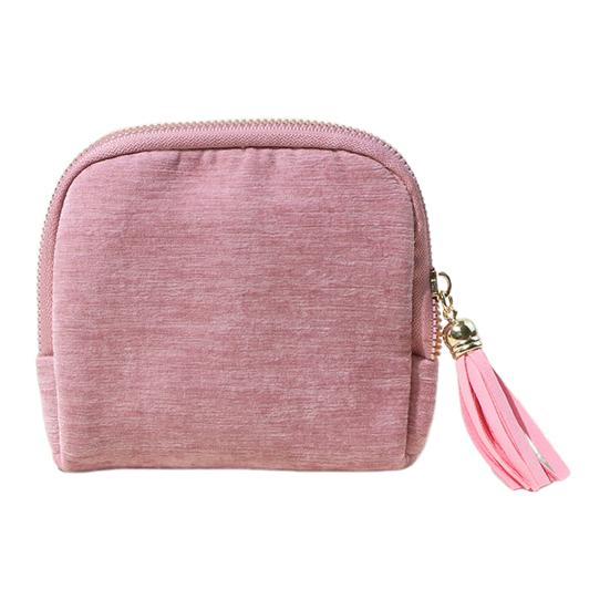 Small Travel Jewelry Case 5 Compartments Portable Mini Jewelry Box with Tassel Zipper Soft Velvet Organizer Pouch for Rings Bracelets Bangles Cards
