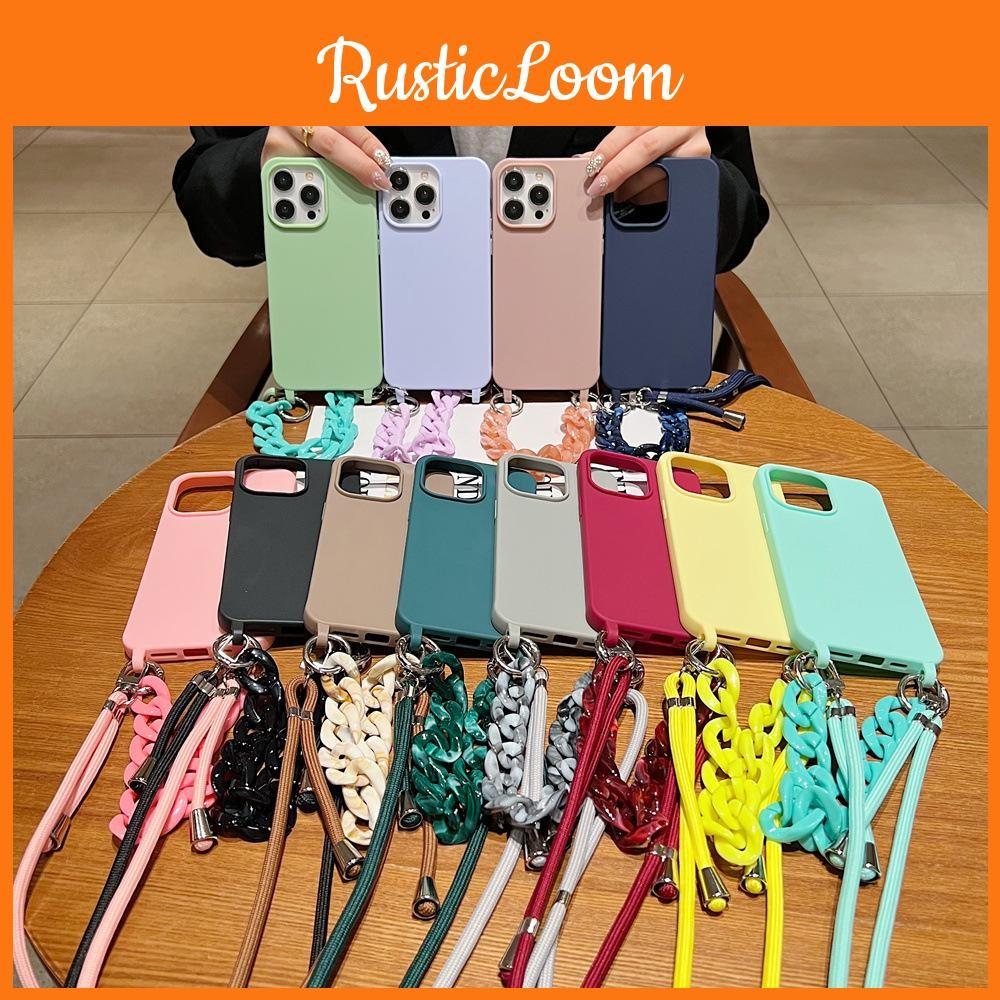 Iphone For 16 Plus Wrist Strap Solid Color Crossbody Accessories Case Phone