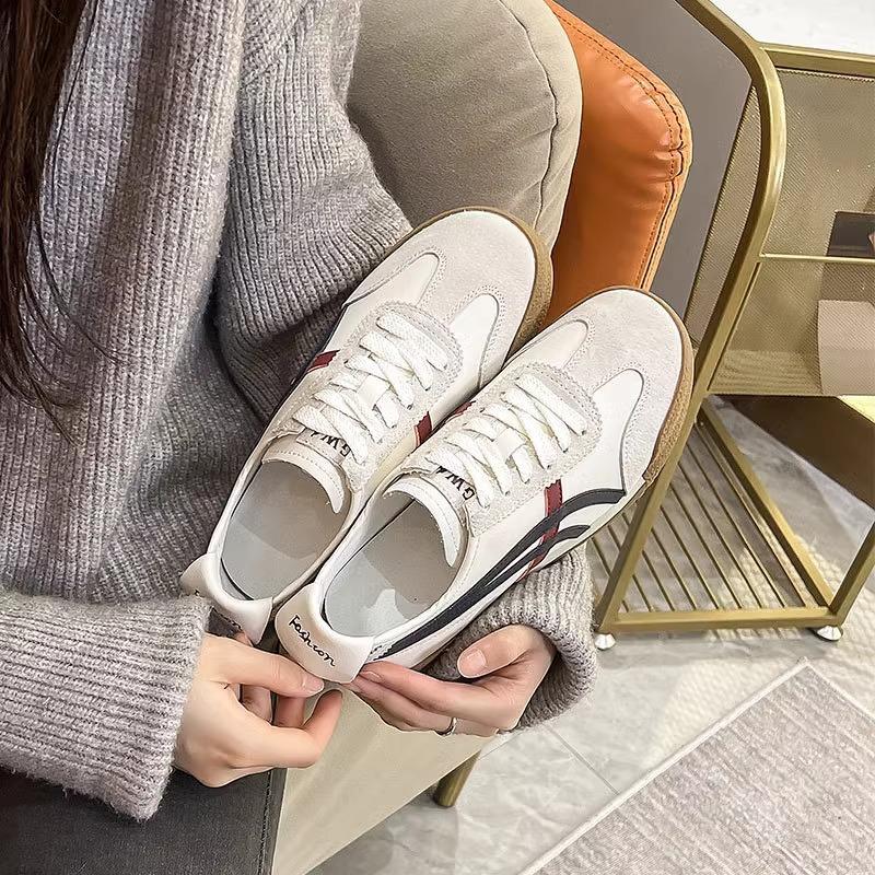 Versatile Waffle Forrest Gump Shoes Women's 2025 Popular Retro German Training Shoes Women's Little White Shoes Casual Sports Flat Shoes