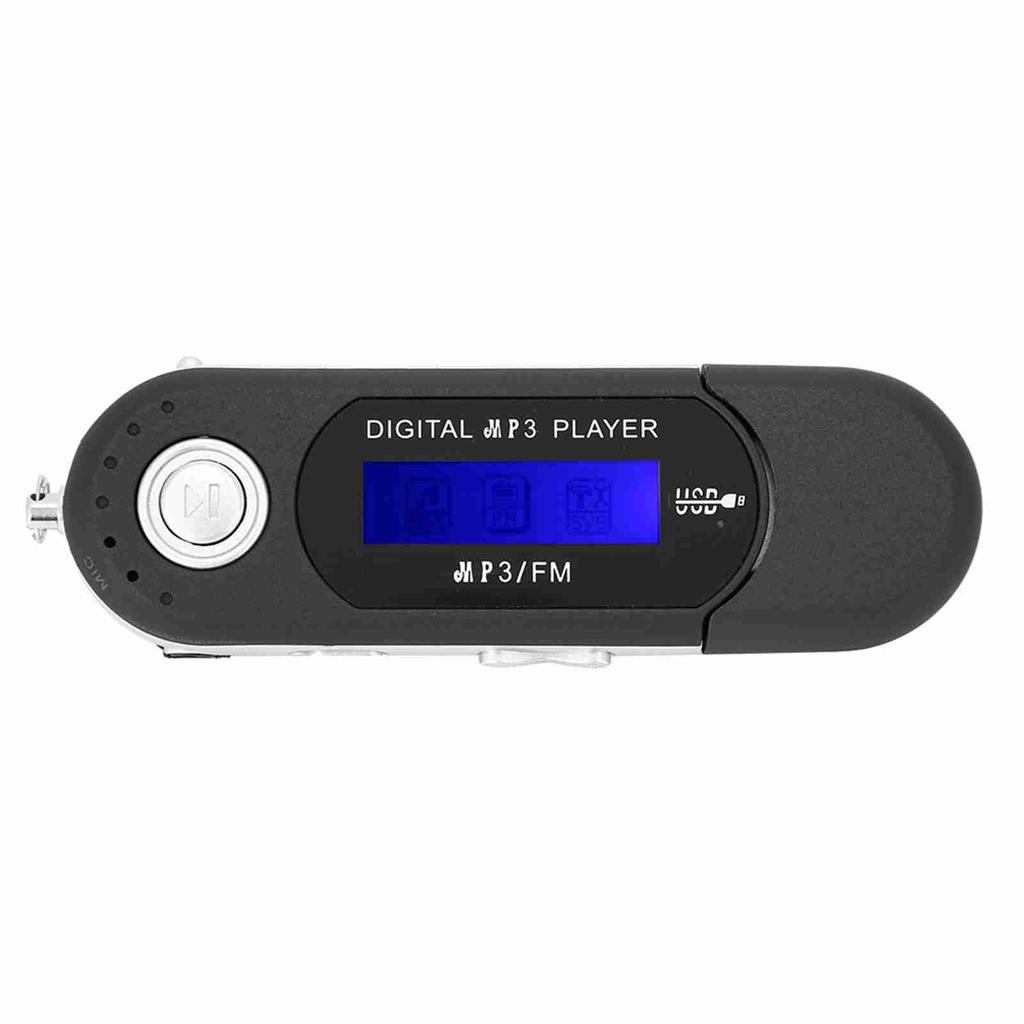 Tragbarer Musik MP3 USB Player Mit LCD Bildschirm FM Radio Sprachaufzeichnung Speicherkartensteckplatz Schwarz