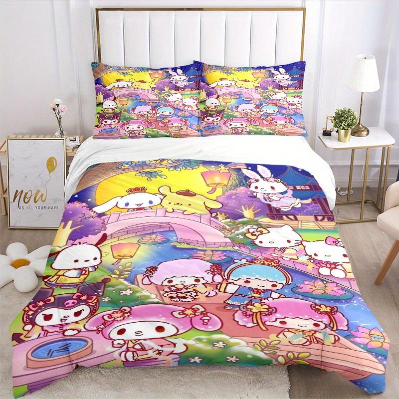 3pcs Sanrio's Mid-Autumn Festival Print Cover Set Ultra Soft, Breathable, and Comfortable Bedding with Stylish Design for Bedroom and Guest Room