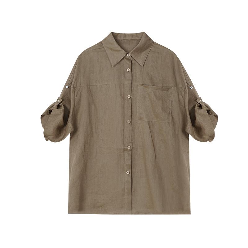 [/Summer Shangxin] Summer French Linen Short Sleeve Shirt Women's Loose Casual Commuter Shirt Women's S