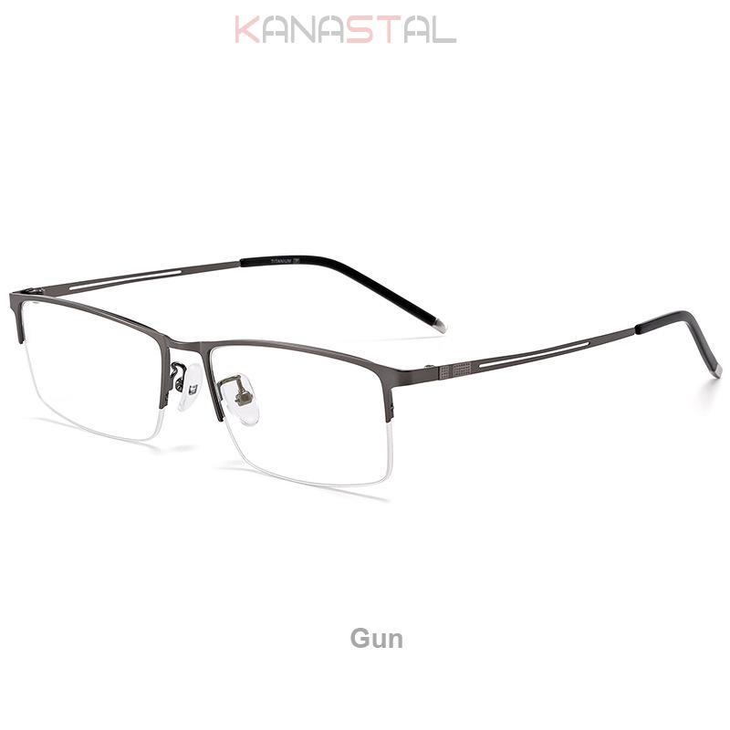 Men Half Eyeglasses Frame Blue Light Blocking Titanium Glasses Women Anti Fatigue Computer Prescription Myopia Reading Eyewear