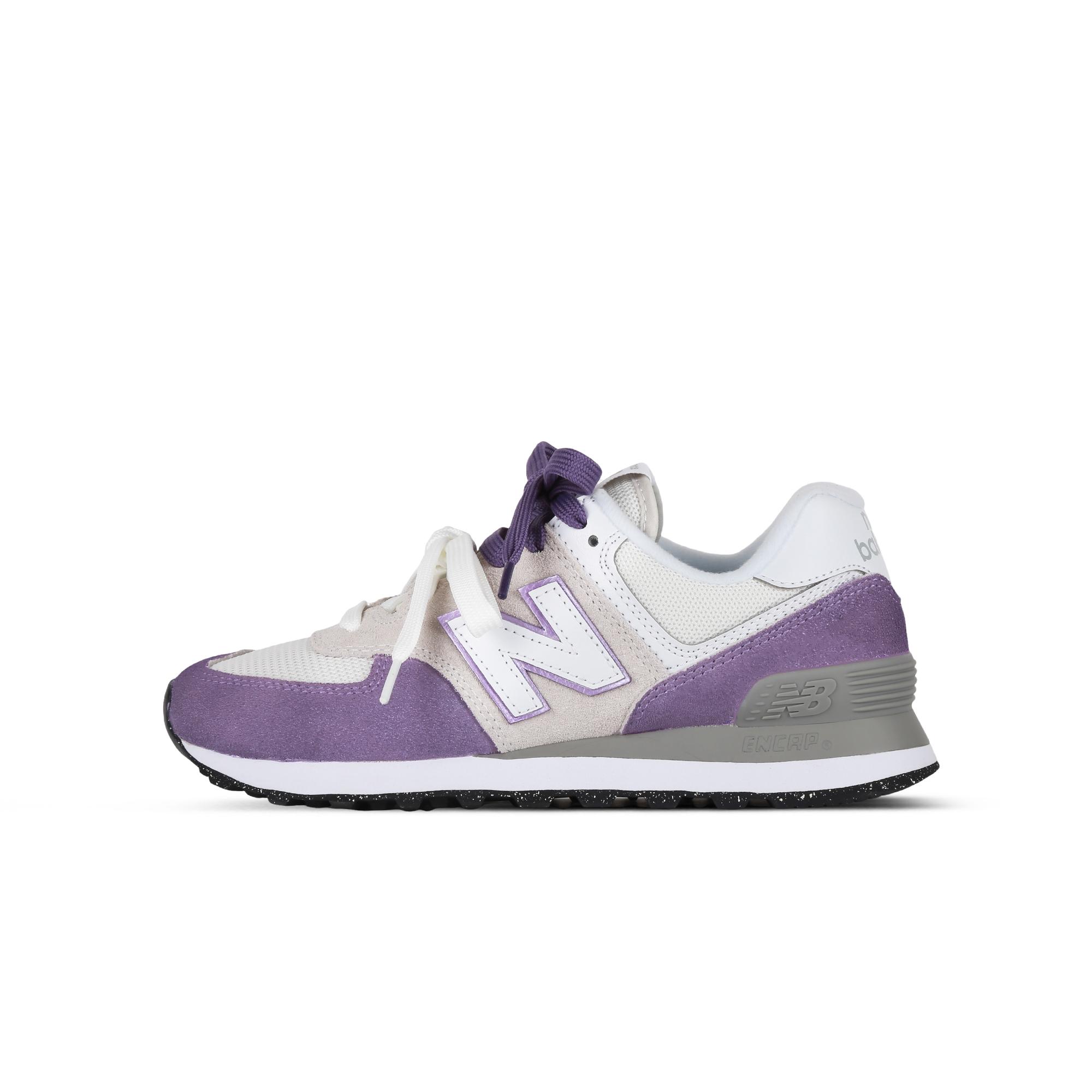 New Balance NB 574 Textile, Split Suede Cushioning, Wear Resistant Low top City Commuting Running Shoes Unisex Purple ML574EVW(Team368-biubiu) 38.5