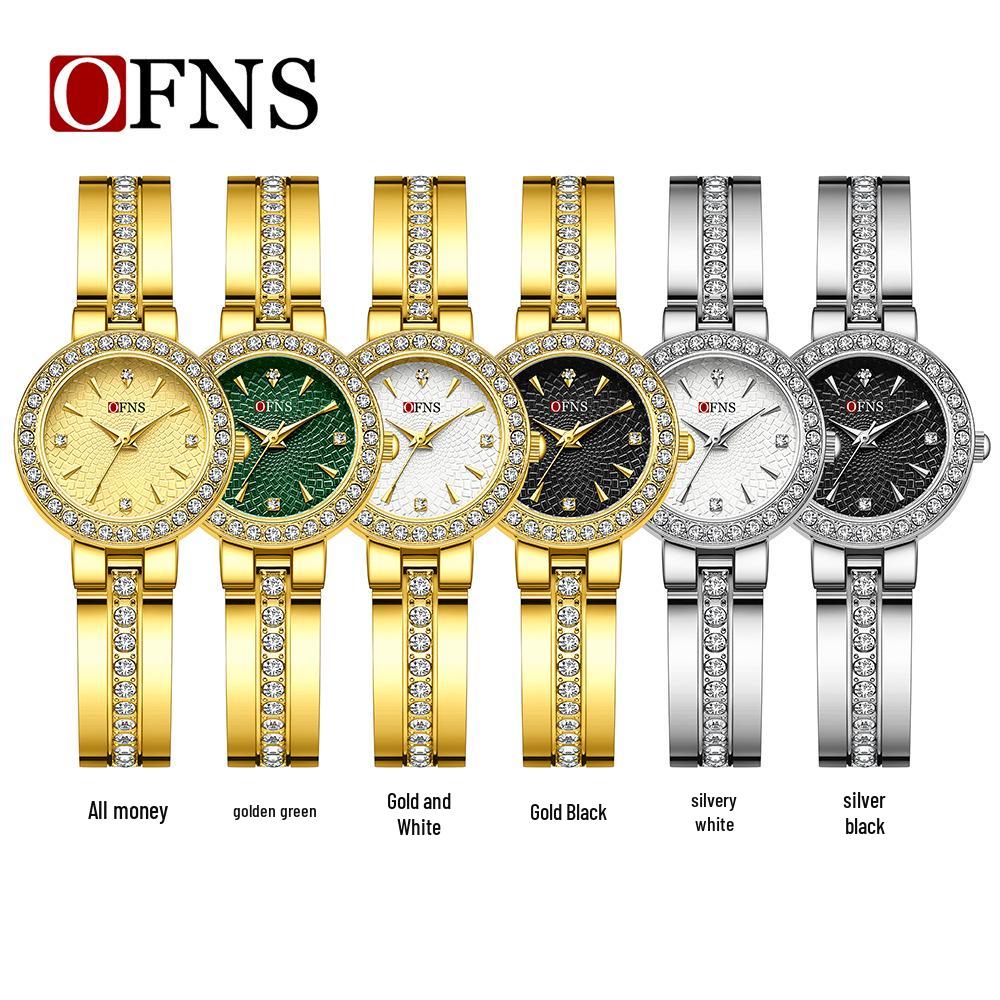 OFNS Douyin Women's Fashion Quartz Watch with Diamond Inlaid Mother-of-Pearl Dial and European-American Bracelet