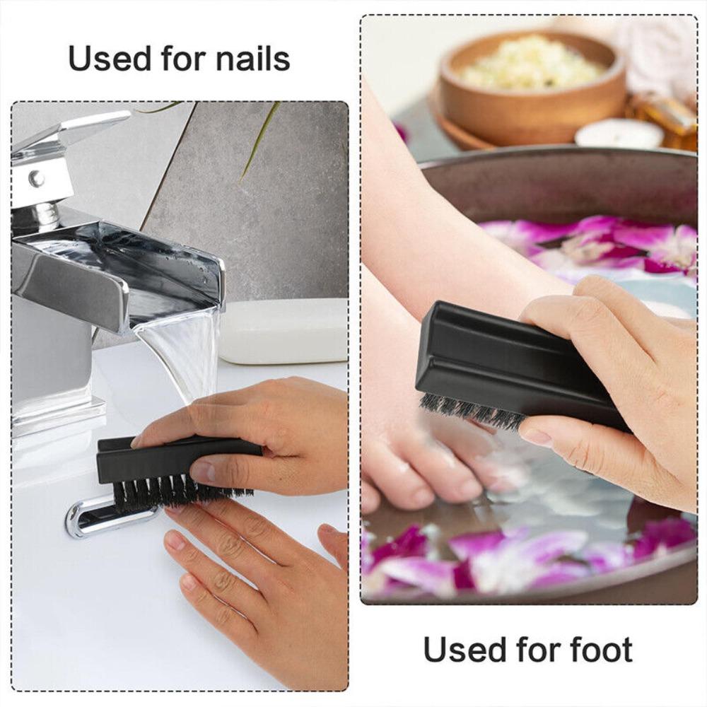 Black Handle Grip Nail Brush Multifunctional Nano Brush Durable Finger Nail Brushes