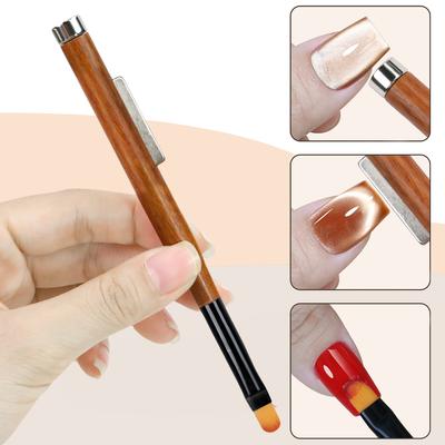 Magnetické pero pro světelnou terapii 3 v 1, oboustranný štětec na gelové nehty s magnetem pro gelový lak Cat Eye pro designy manikúry nehtů