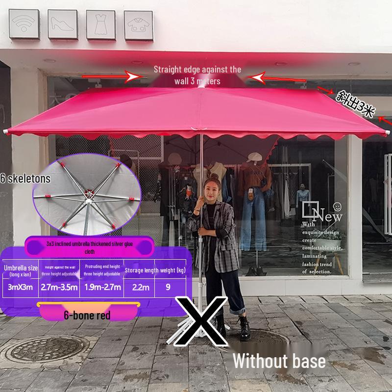 Commercial Outdoor Tilting Sunshade Umbrella: Large, Foldable, Thickened Awning for Sun Protection