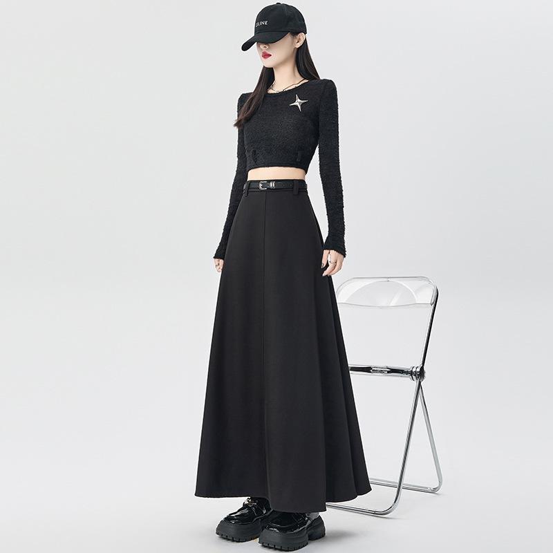 Suit Skirt for Women In Autumn Pleated Skirt for Women In Autumn High Waist Slim Draped Midi Skirt for Autumn Umbrella Skirt for Autumn