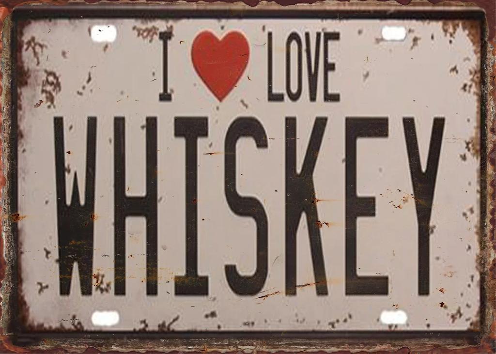 Vintage Beer  Whiskey Themed License Plate Style Aluminum Metal Sign Retro Bar  Man Cave Wall Art Decor for Pub Garage and H