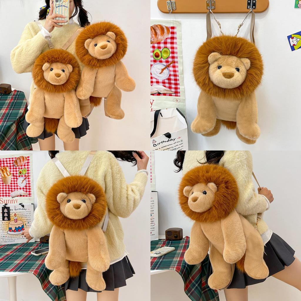 Plush Lion Backpack Stuffed Animal For Kis Soft Toy Gift For Children