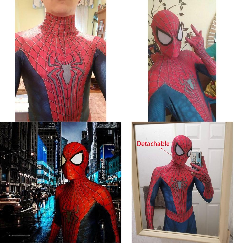 Muticolor Spiderman Zentai Suit For Fancy Dress Parties The Amazing Spider-man Cosplay