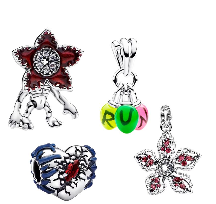 Trendy Red Monster Flower Charm Bracelet 925 Silver Adjustable Hypoallergenic Diy Fine Jewelry