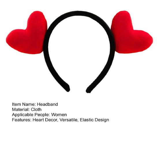 Fascia per capelli Decorazione Cuore Rosso Leggera Elastica Cerchietto per Capelli Fascia per Capelli San Valentino Donna Accessorio Versatile per Capelli