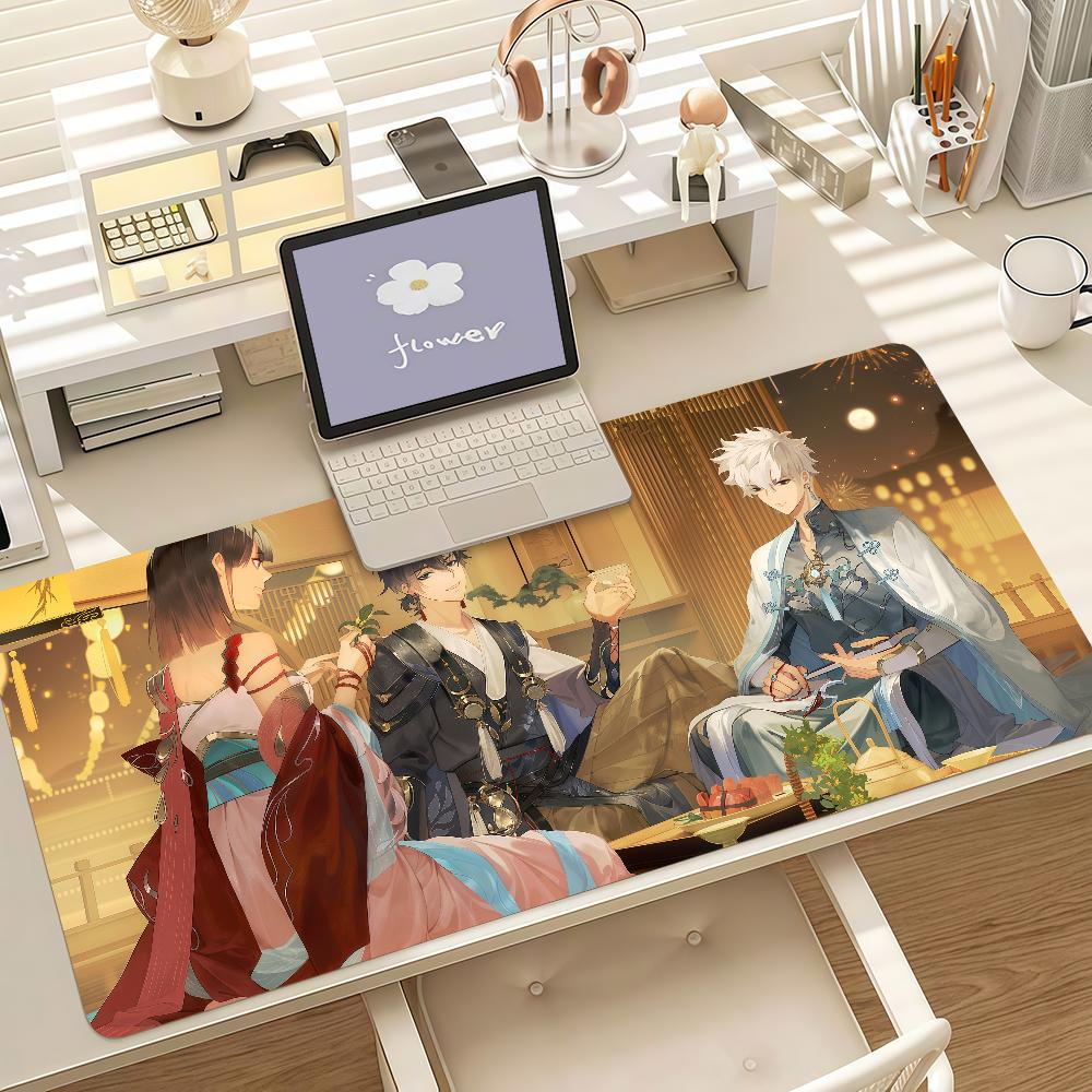 Anime L-link Click Cartoon Cute Mouse Pad Anti Slip Rubber Edge Locked Thickened Laptop Gaming Desk Mat