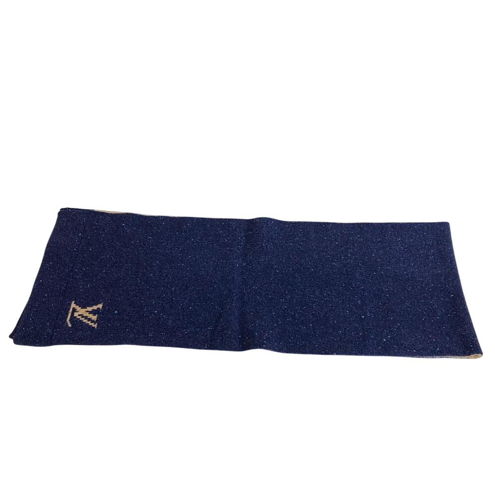 LOUIS VUITTON LV logo cashmere Scarf beige cashmere mens Used