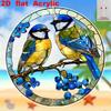 2D Flat Bohemian Style Blue Impact Bird Design Acrylic Decoration Sign Suitable for Wall Decoration, Porch, Room, Villa, Accents Home, Hallway, or Wor