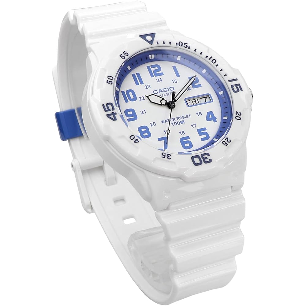 Casio Standard MRW-200HC-7B2V Men's Quartz Watch Gloss White Blue Color Overseas Model