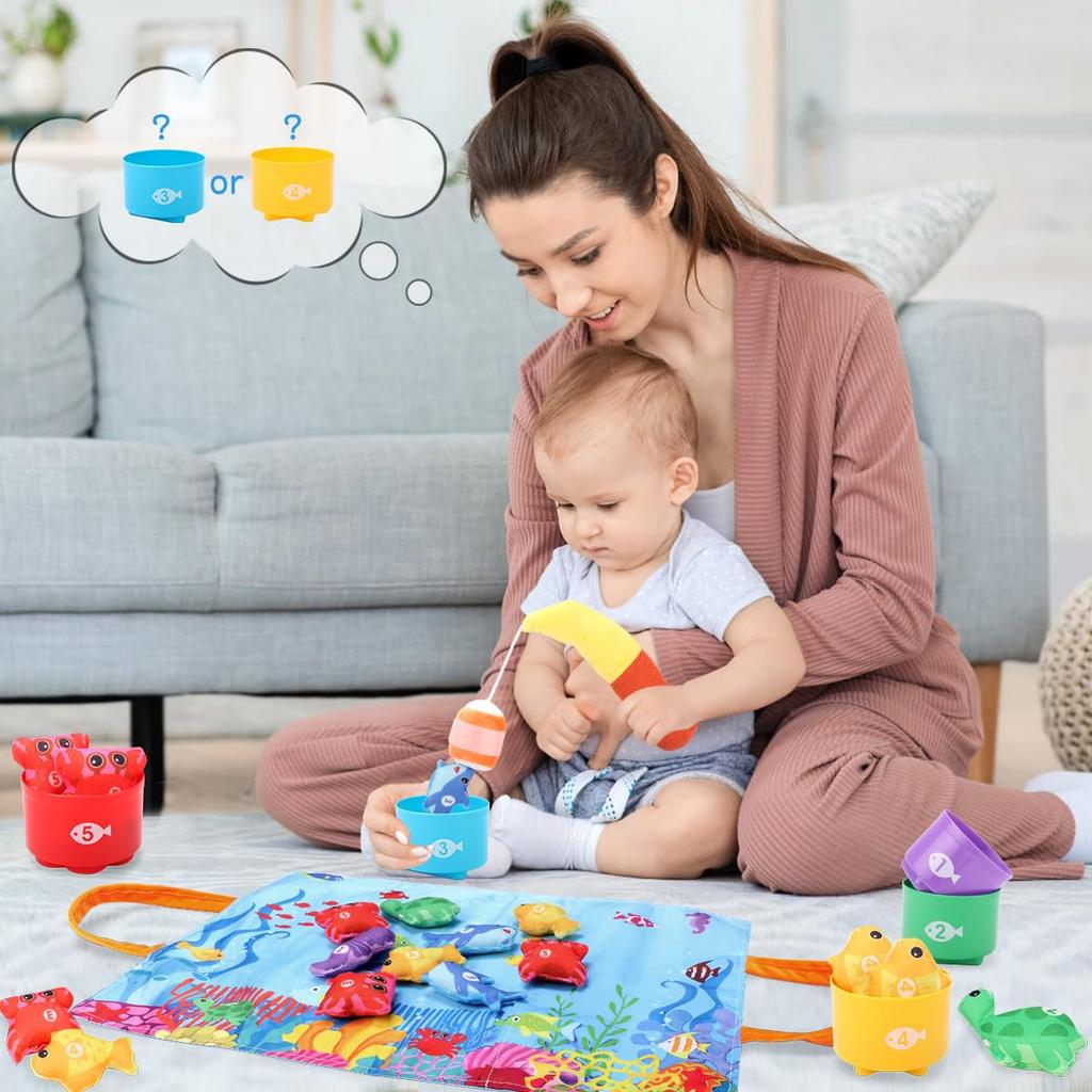 Montessori Educational Cloth Fishing Toy for Boys and Shape Early Finger Popular Gift for Ages and Baby Shower Preschool Entry Day Birthday Gift